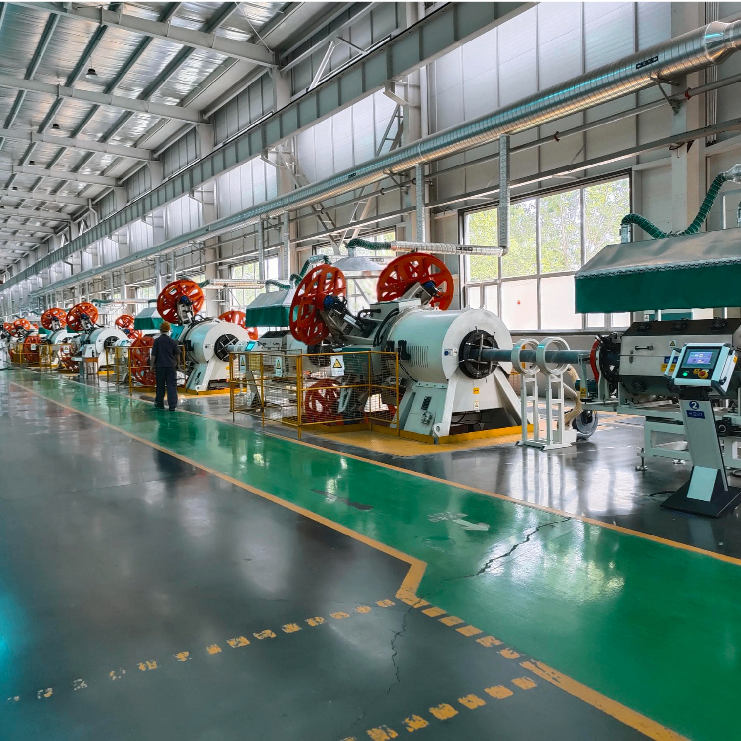 JMG Machinery factory overview for RTP pipe production line manufacturing
