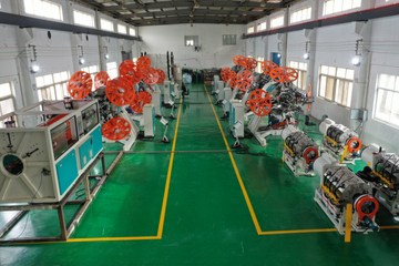 RTP glass fiber tape winding reinforced composite pipe production line overall view - inner extruder + winding unit + outer coating section 1.JPG