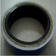 Cross-section of RTP pipe showing metal rope reinforcement layers