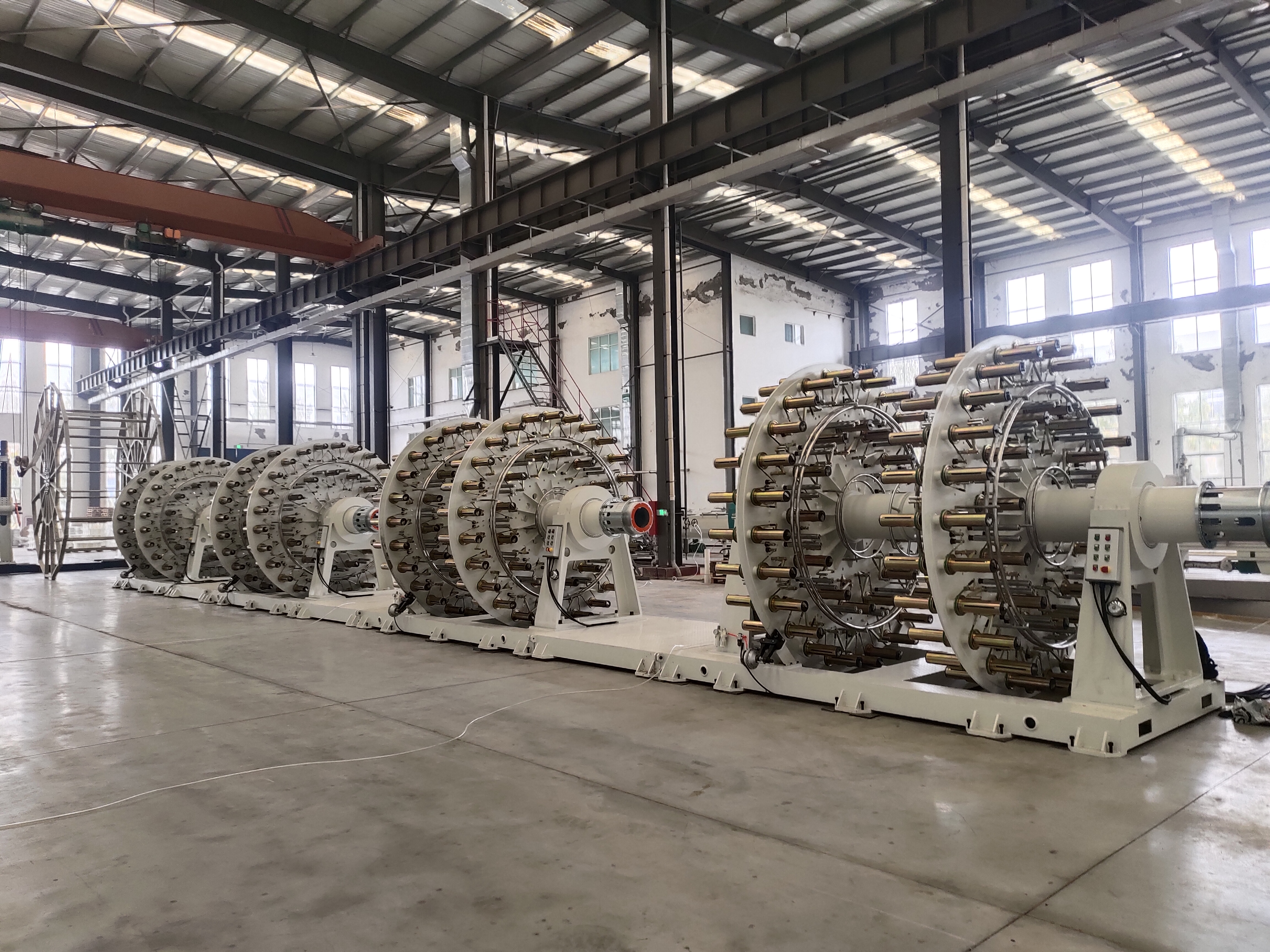 JMG Machinery RTP pipe production line in operation at manufacturing facility